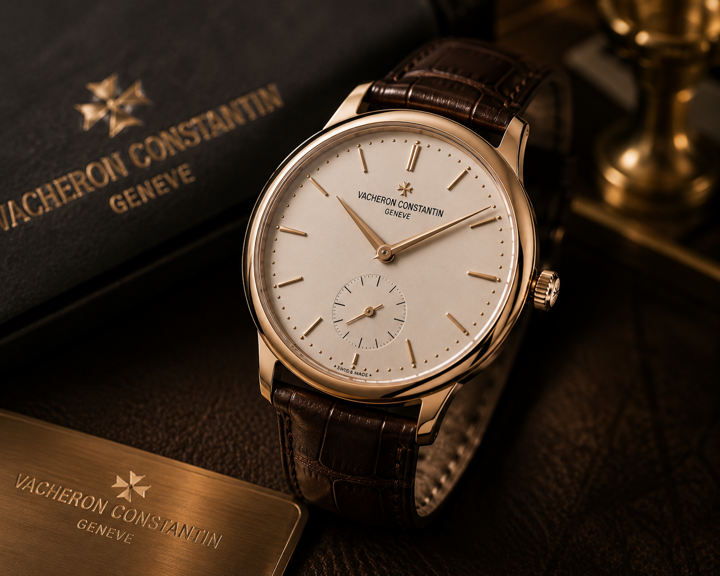 Luxurious Vacheron Constantin wristwatch close-up