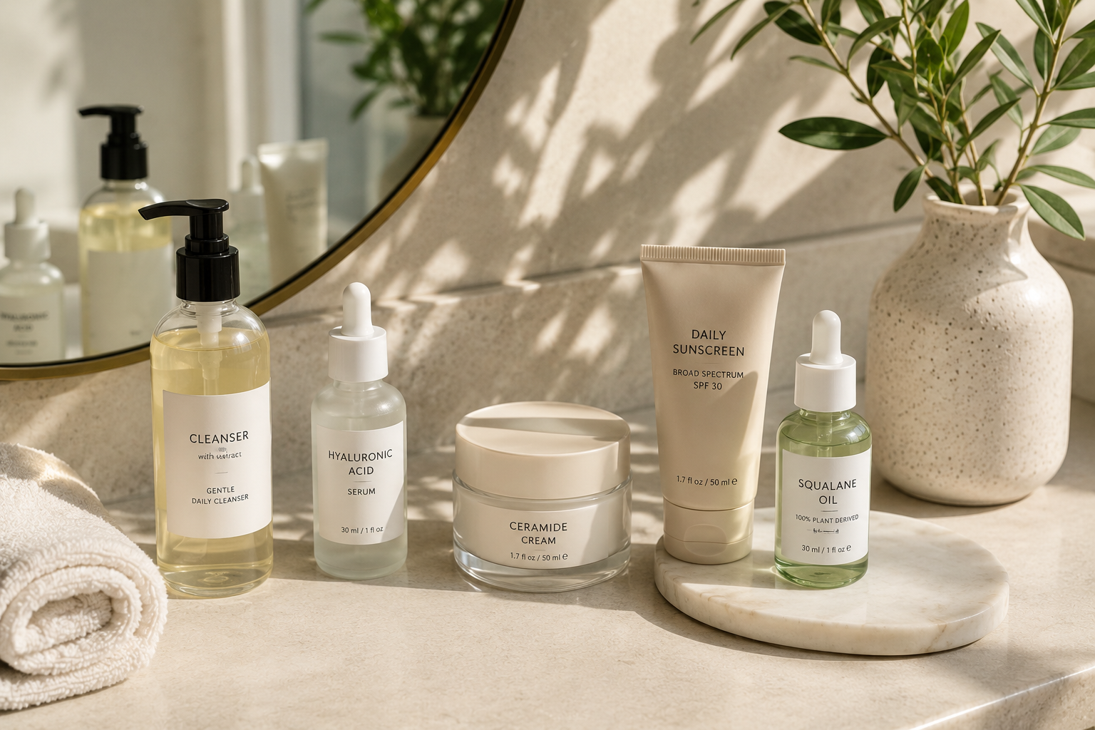 Essential skincare products for different skin types