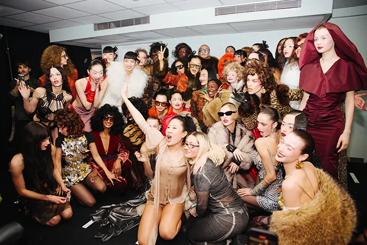 Backstage at Kim Shui Fall Winter 2026 Show, Photography © Katie Borrazzo for DSCENE Magazine