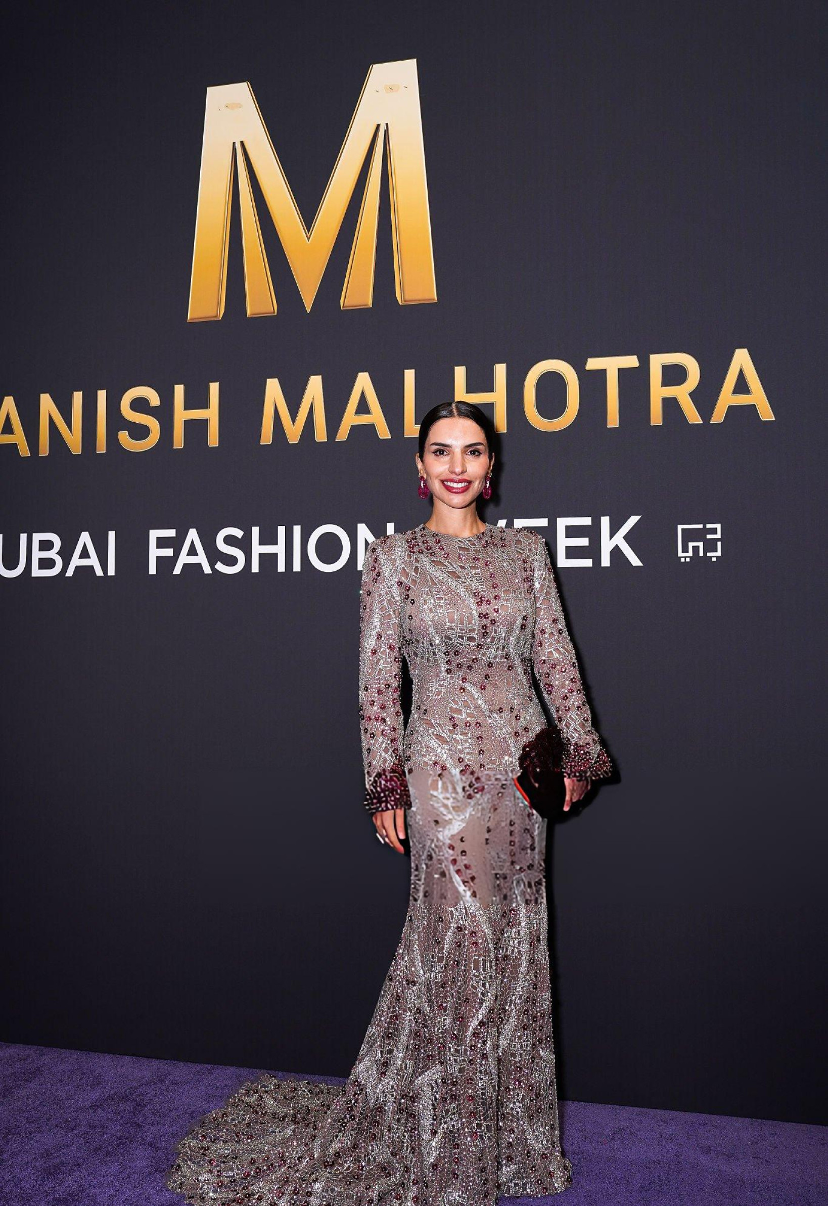 Amina Taher at the Manish Malhotra fashion show during the Dubai Fashion Week Fall/Winter 2026-2027