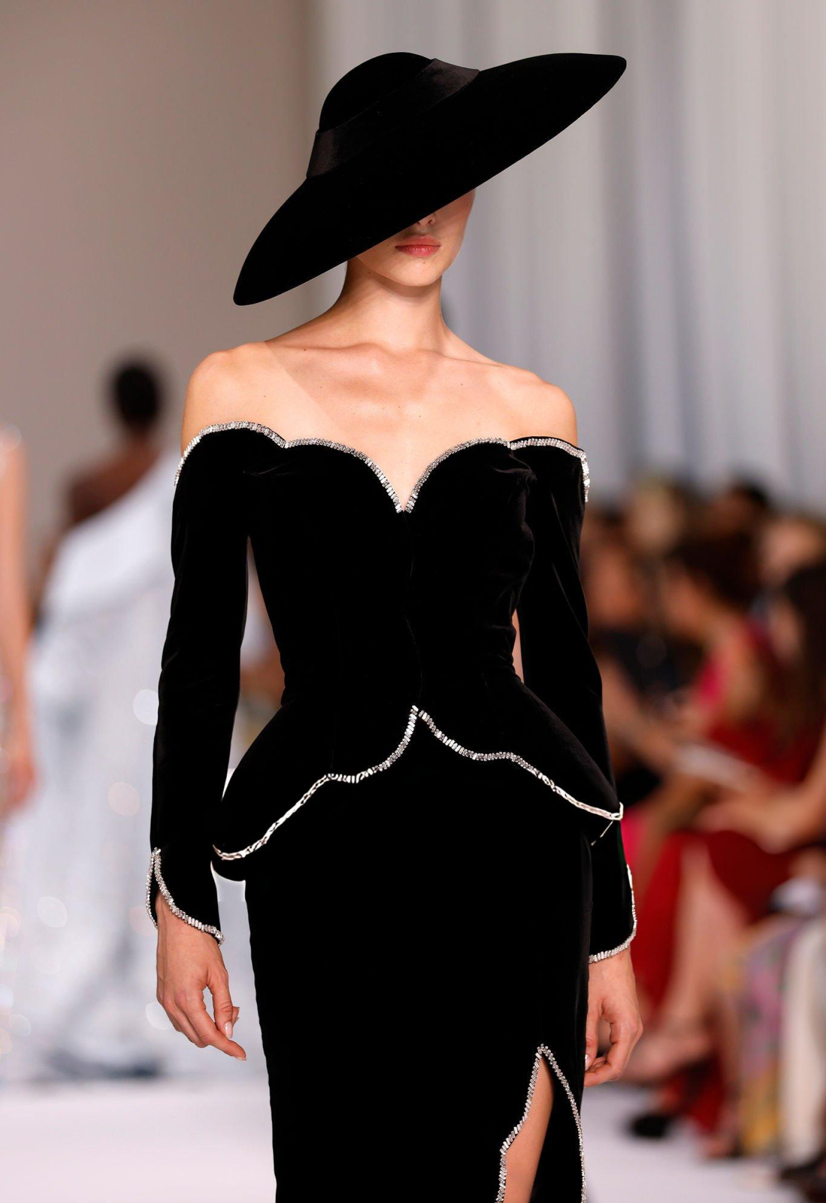 Tamara Ralph black velvet couture dress