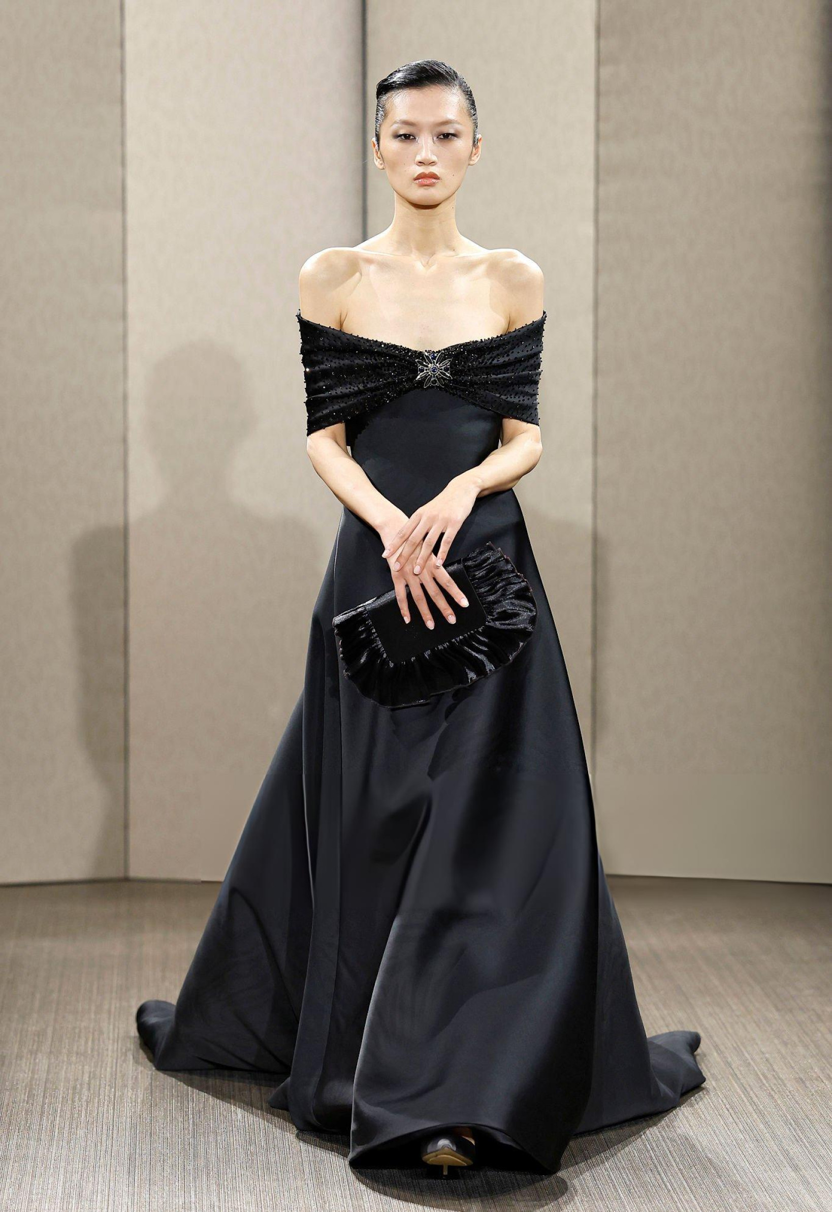 Giorgio Armani Privé black couture dress