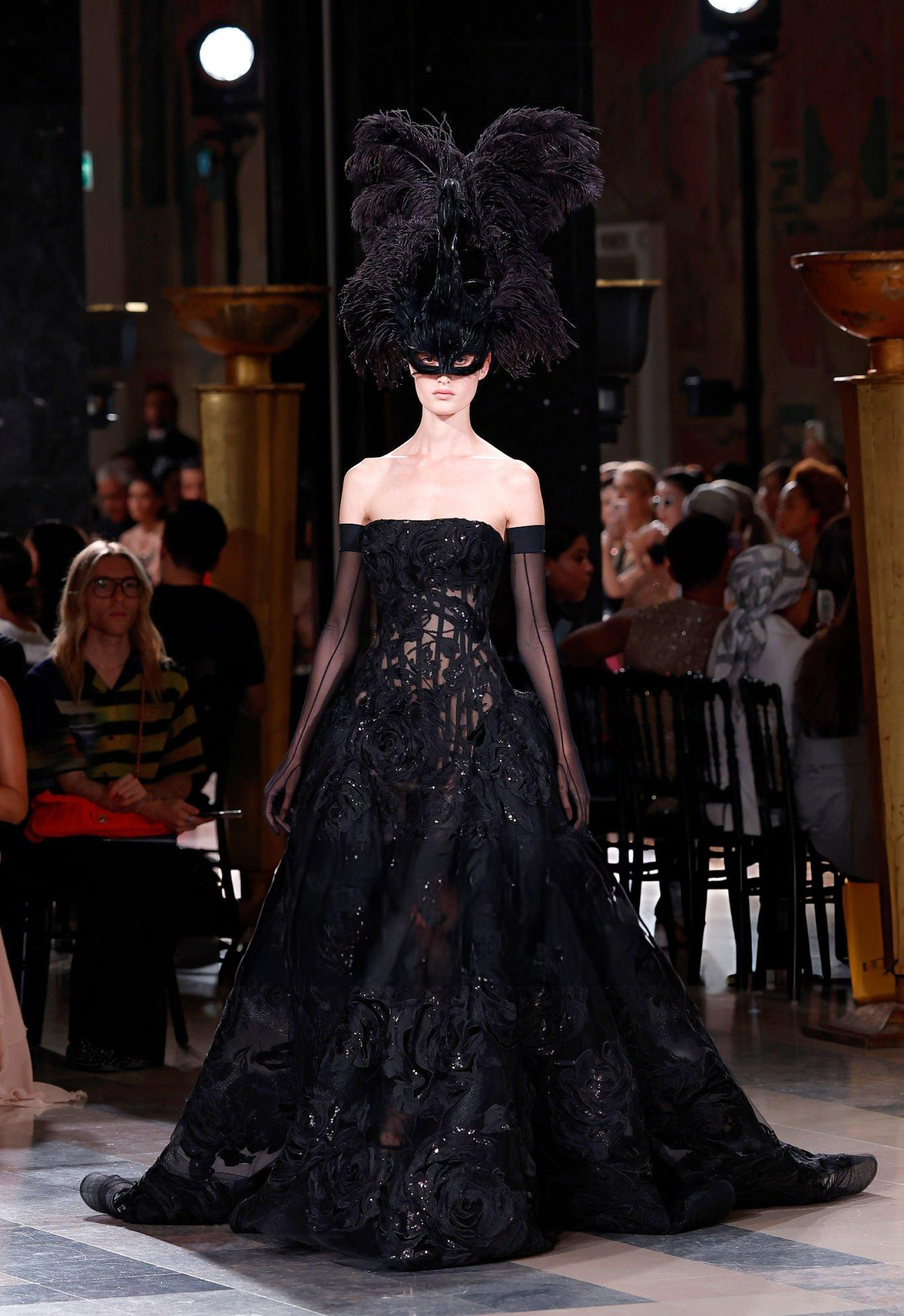 Elie Saab black haute couture dress FW26