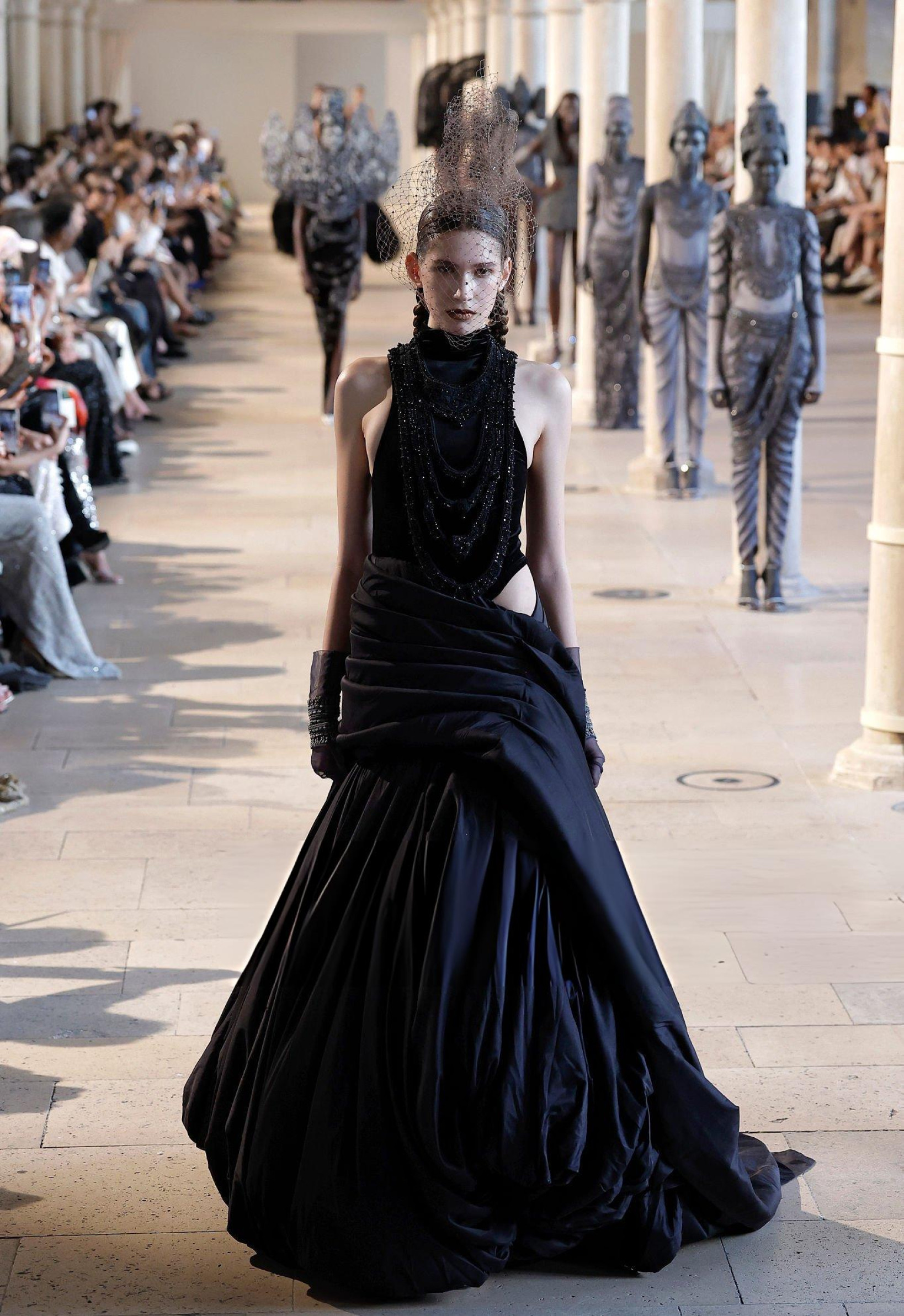 Rahul Mishra black couture dress Haute Couture Fall Winter 2026 2027