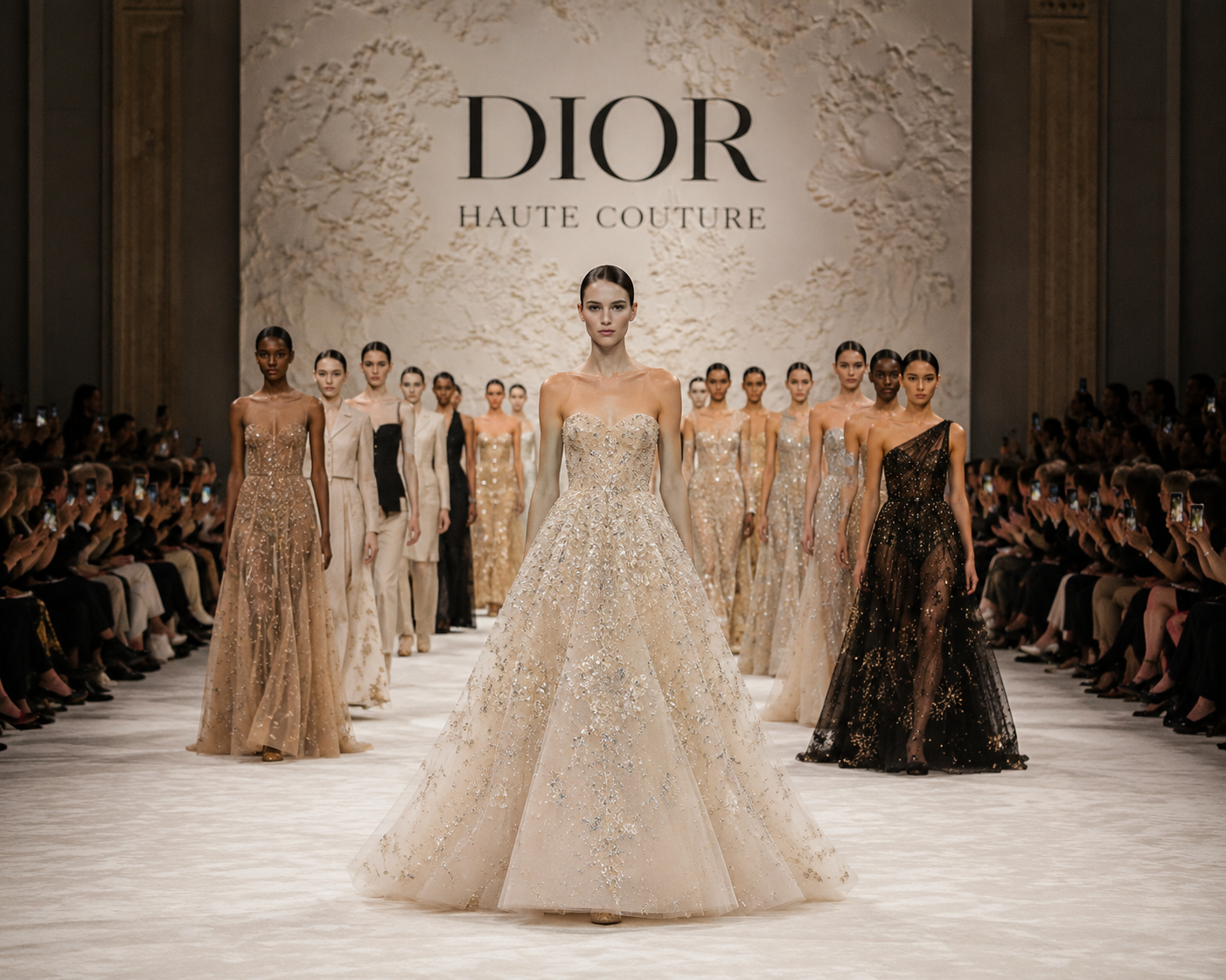 Modern Dior Haute Couture runway.