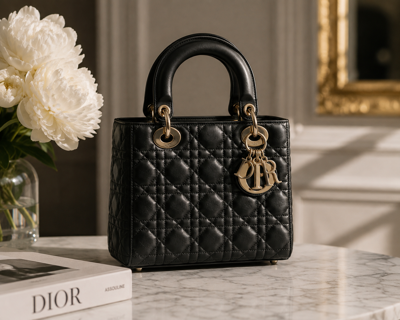 حقيبة Lady Dior الكلاسيكية.